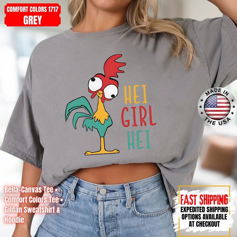 Hei Girl Hei Moana Comfort Colors Shirt, Disney Princess Moana Shirt, Disney Trip Sweatshirt, Disney Toddler Kids Shirts immagine 10