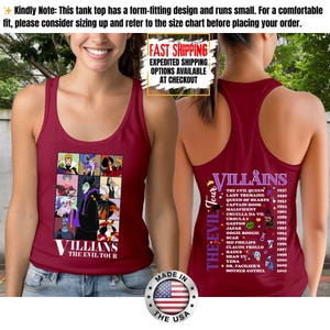 Camiseta sin mangas de villanos de Disney, camiseta retro del Club de las Brujas Malvadas, camiseta vintage de Halloween con vacaciones en los parques de Disney de Úrsula, Maléfica y la Reina Malvada. imagen 12