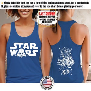 Disney Star Wars Tank Top, Mandalorian Tank Tee, Galaxy's Edge/Darth Vader Women Racerback and Men Tank Top image 14