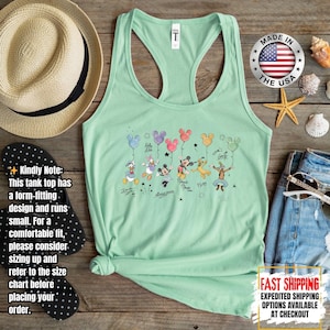 Retro Disney Mickey And Friends Signatures Tank Top, Disney Vacation Tank Top, Magic Kingdom Disneyland Tee, Disneyworld Shirt bild 3