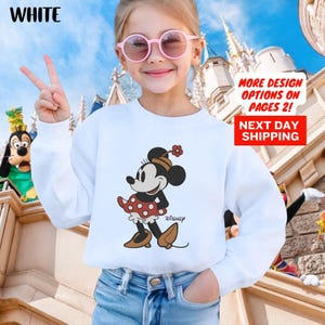 Disney Classic Minnie Mouse Pose Sweatshirt, Minnie Sweatshirt, Disneyland Holiday Vacation Sweatshirt, Disney Retro Sweatshirt image 3
