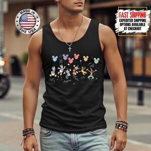 Retro Disney Mickey And Friends Signatures Tank Top, Disney Vacation Tank Top, Magic Kingdom Disneyland Tee, Disneyworld Shirt bild 7