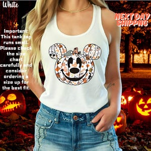 Retro Minnie Pumpkin Halloween Tank Top, Disneyworld Halloween Boo Tank Tops, Disneyland Halloween Party, WDW Spooky Season Tank Top