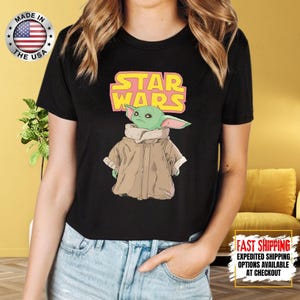 Disney Star Wars Baby Yoda Crop Top, Mandalorian Crop Tee, Galaxy's Edge Crop, Darth Vader, Chewbacca, Star Jedi, Luke Skywalker Crop Top image 12