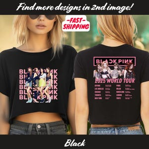 Black Pink World Tour 2025 Crop Top, Jisoo Jennie Lisa Rose Blink, Black Pink 2025 Concert Crop Tee, Black Pink Crop Top,Black Pink Crop Top
