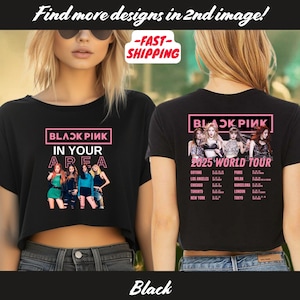 Black Pink World Tour 2025 Crop Top, Jisoo Jennie Lisa Rose Blink, Black Pink 2025 Concert Crop Tee, Black Pink Crop Top,Black Pink Crop Top