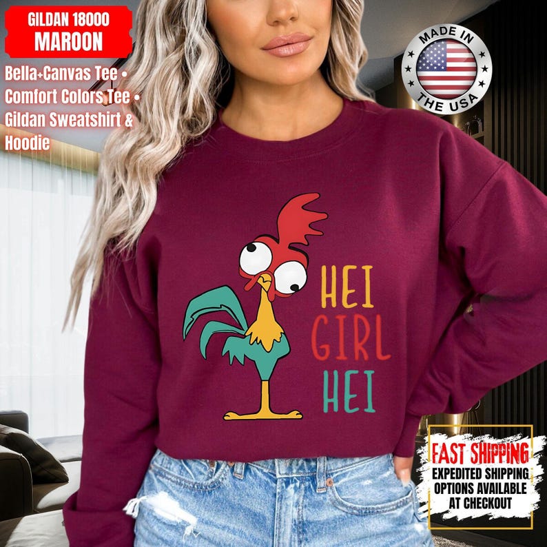Hei Girl Hei Moana Comfort Colors Shirt, Disney Princess Moana Shirt, Disney Trip Sweatshirt, Disney Toddler Kids Shirts immagine 14