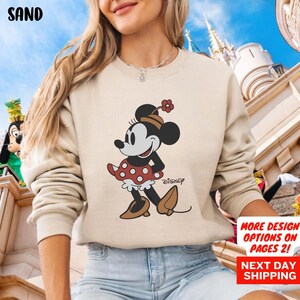 Disney Classic Minnie Mouse Pose Sweatshirt, Minnie Sweatshirt, Disneyland Holiday Vacation Sweatshirt, Disney Retro Sweatshirt image 1