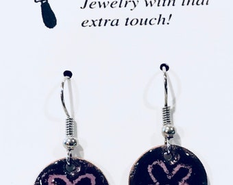 GC9 blue or Purple lg flower earrings