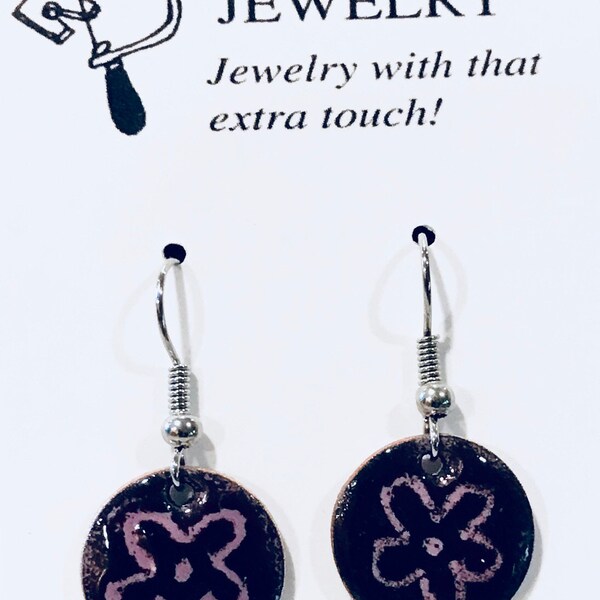 GC9 blue or Purple lg flower earrings