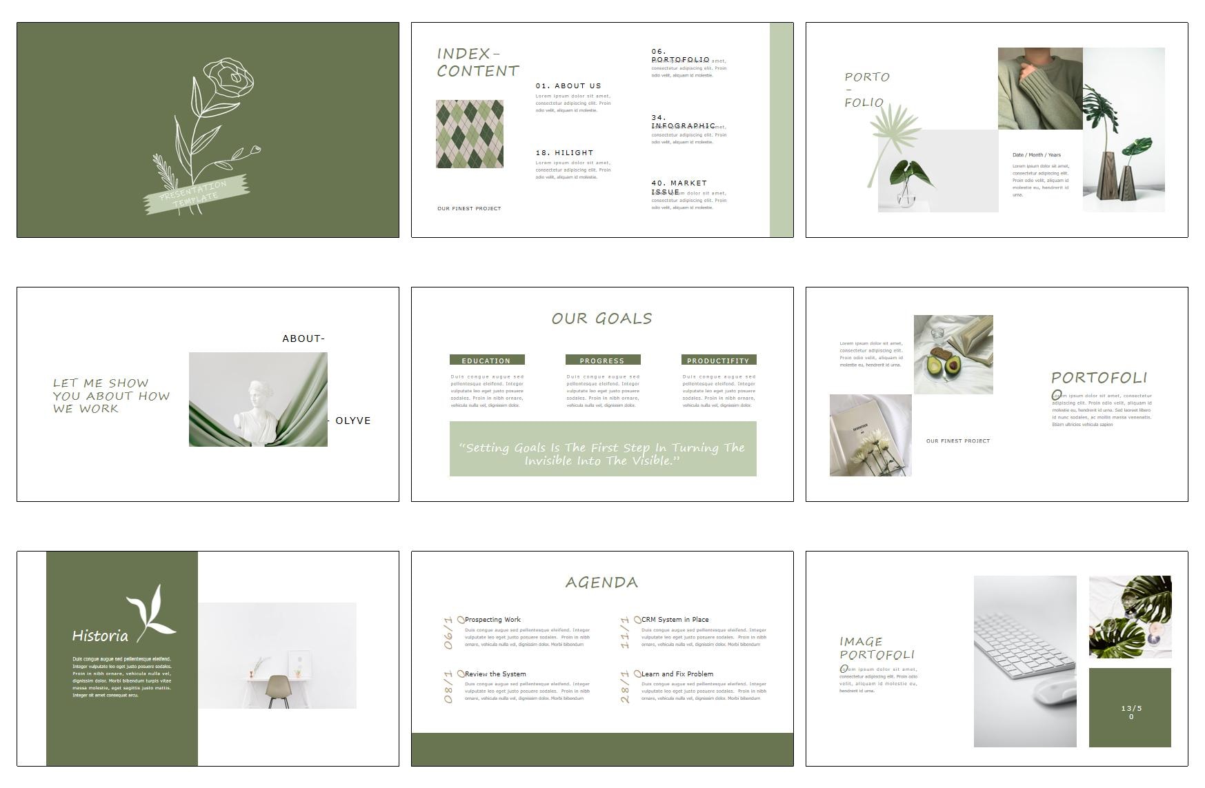Modern Powerpoint Green Modern Minimal Fresh Light Green Business Powerpoint Template, PPT, S2 ...