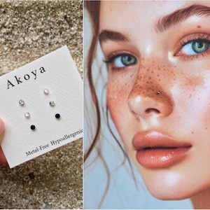 Hypoallergenic Crystal Nose Studs: Metal-Free Plastic Post Nose Ring