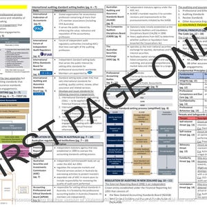 Op de afbeelding: Een gedetailleerd diagram dat de assurance-omgeving beschrijft, inclusief de International Auditing Standards Board (IASB), de International Federation of Accountants (IFAC) en de Australian Auditing Standards Board (AASB). Het diagram bevat ook een vereenvoudigd diagram van het normenvaststellingsproces.