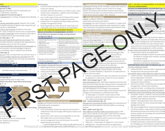 Índice del examen de Contabilidad de Gestión Estratégica (SMA) de CPA Australia, notas de estudio y guía práctica