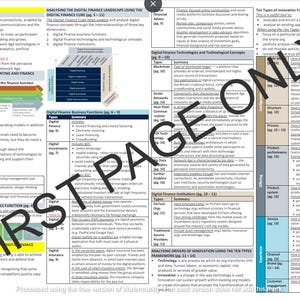 CPA Australia - Digital Finance (DF) Exam Index/Study Notes/ Cheat Sheet