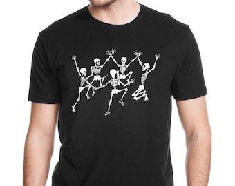 Dancing Skeletons Original T-shirt, Skeletons dancing in a circle, Glow in the Dark, Dead, Hippie, Festival, Halloween