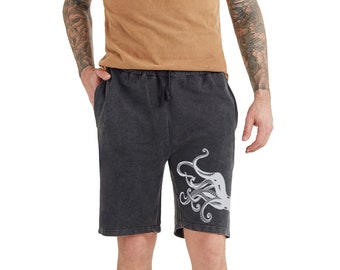 Octopus Shorts, Joggers, Kraken, Steampunk, Tentacles, Cotton  Men's Sweat Shorts, Yoga Shorts, Cool shorts