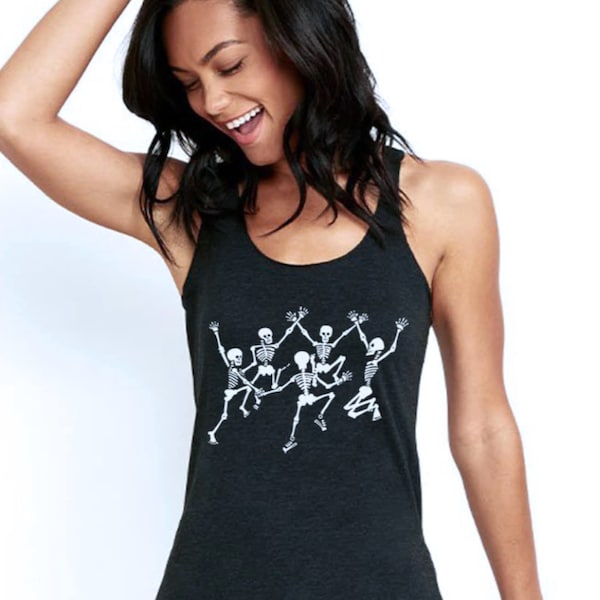 Dancing Skeletons Tank, Women's tank top, Racerback Tank, Festival, Grateful Dead, Halloween