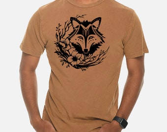 Kitsune t-shirt, Men's Fox T-shirt, Unisex fox graphic tee, Art T-shirt