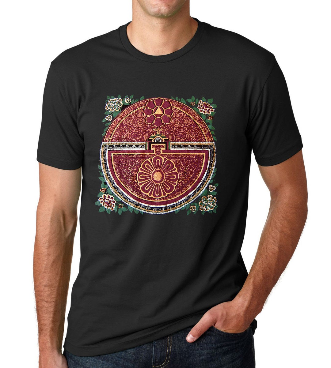 Mandala T-shirt Tibetan Thangka Design Screen Printed - Etsy