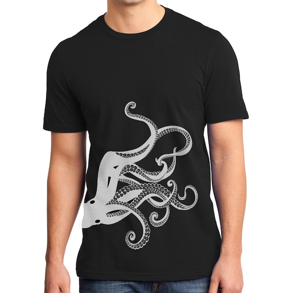 Octopus t-shirt Tentacles Steampunk Original screen print. | Etsy