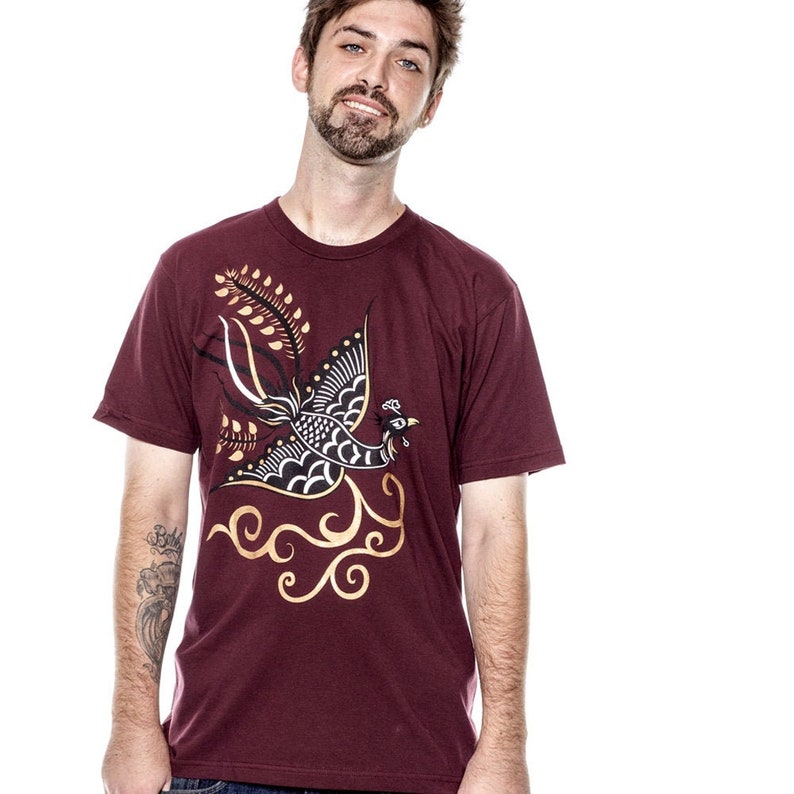 Phoenix T-shirt Mens graphic tee maroon t-shirt Phoenix | Etsy