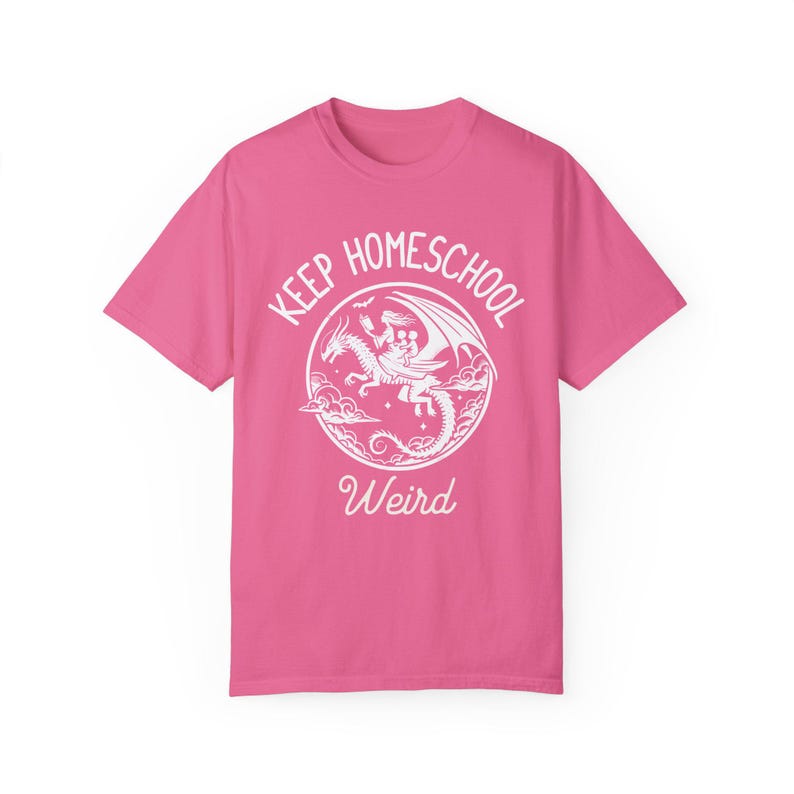 Keep Homeschool Weird Shirt: Dragon Homeschool Mom Tee image 5