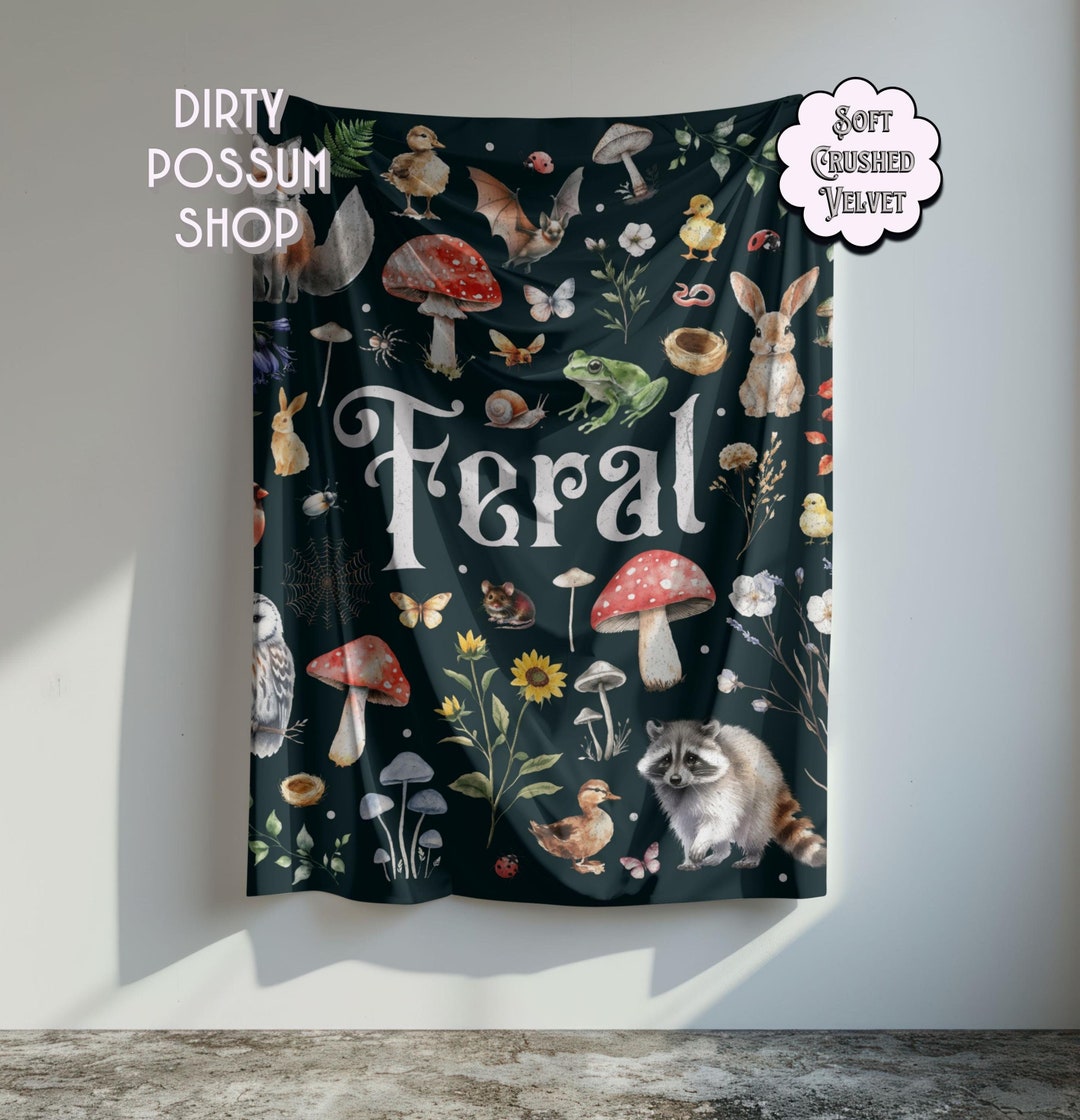 Feral Velvet Blanket Dopamine Decor, Whimsigoth Decor, Vintage ...