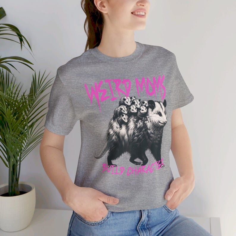 Weird Moms Build Character Shirt: Possum Graphic Tee image 2