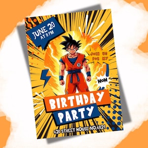 Editable Dragon ball Invitation Printable Birthday Party Invitations Dragon ball Birthday Invitation Digital Kids Party Template Boys Invite