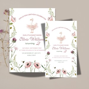 Floral Birthday Invitation, Editable Birthday Invites, Editable Birthday Template