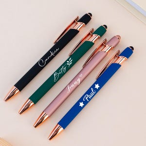 Gepersonaliseerde luxe soft-touch roségouden pen/cadeaupennen/fancy custom pen/cadeaus voor haar/afstudeercadeaus/cadeaus leraar/cadeaus bruidsmeisje
