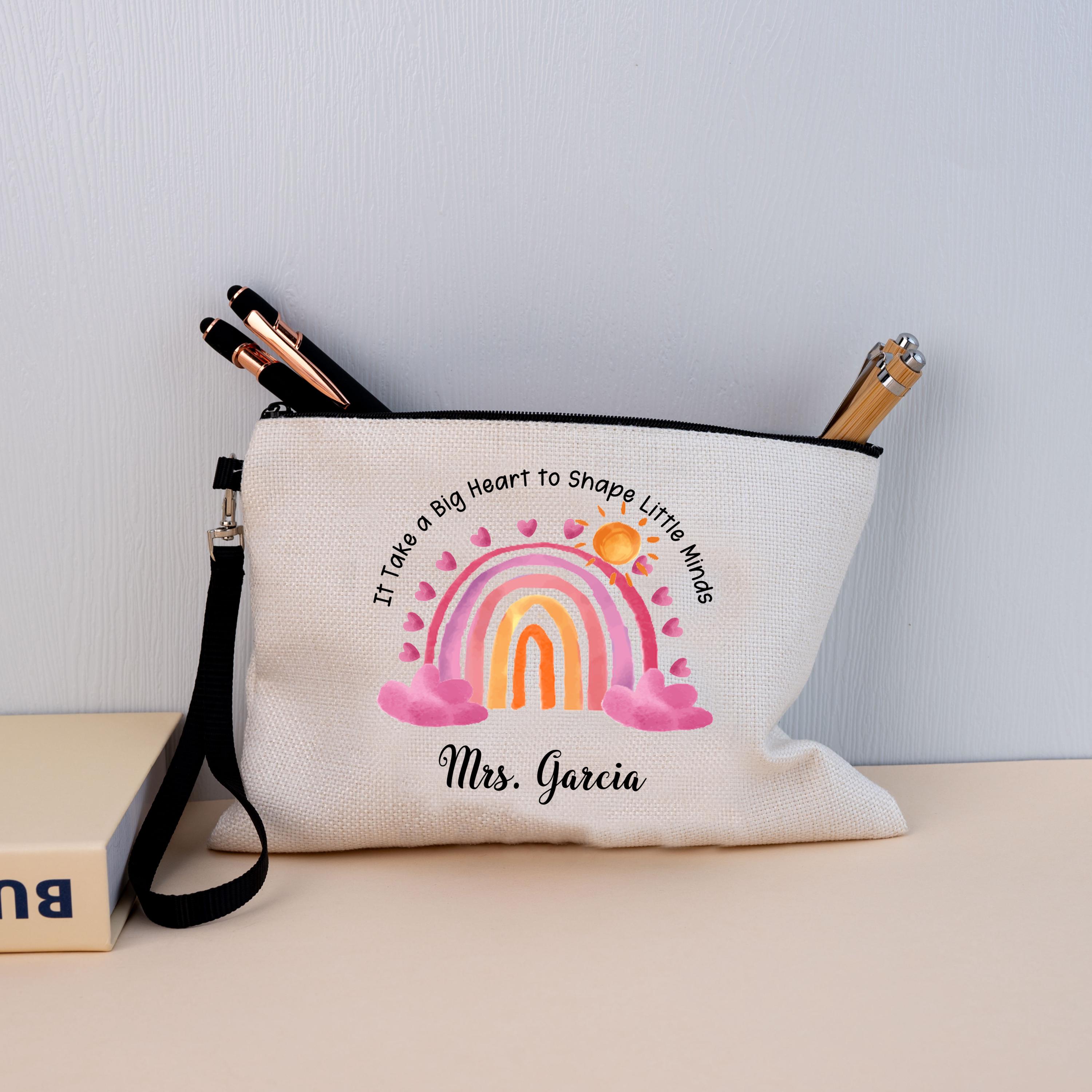Personalisierte Lehrerfedertasche/Regenbogen Lehrertasche/Lehrer Geschenke/Benutzerdefinierte Lehrer Sachen/Danke Geschenk/Abschluss Geschenke/Ende des Schuljahres TA Geschenke