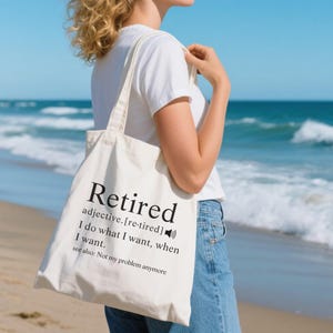Tote Ruhestand Tasche, Geschenke im Ruhestand für Frau, glücklich Ruhestand Tasche, Job verlassen, Ruhestand Geschenk, Ruhestand Party Tasche, Mitarbeiter Geschenk