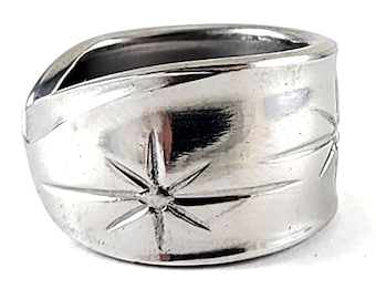 1950's Atomic Starburst Stainless Steel Spoon Ring