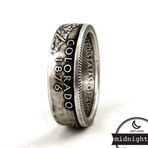 90% Silver Colorado Coin Ring - Colorado Quarter Ring - Unique Wedding Ring