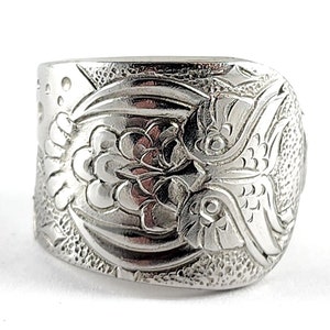 Barn Owl Spoon Ring - Stainless Steel Spoon Ring - Flatware Jewelry - Wide Statement Ring