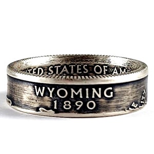90% Silver Wyoming Coin Ring - Silver Quarter Ring - Wyoming Ring - Going Away Gift
