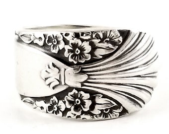 Radiance Spoon Ring - Silver Spoon Ring - Vintage Spoon Ring - Floral Spoon Rings