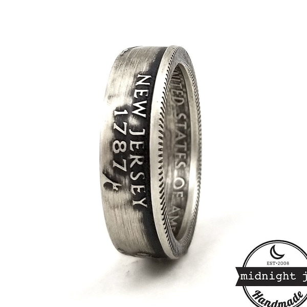 Silver New Jersey Coin Ring - Silver State Quarter Ring - Silver New Jersey Ring - Travel Ring