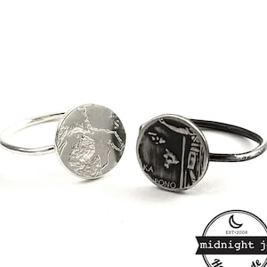 Silver State Quarter Coin Punch Out Ring - Silver State Quarter Stacking Ring - Silver Stacking Ring - Silver State Ring