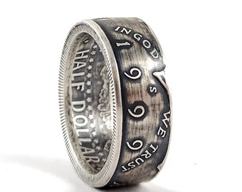 1999 Silver Kennedy Half Dollar Ring - Men's Wedding Ring - Silver Coin Ring - Wedding Anniversary Gift