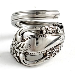 Raphael Brahms Spoon Ring - Oneida Spoon Ring - Negative Space - Wrap Around Ring - Stainless Steel Floral Spoon Ring