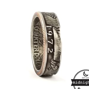 1972 Coin Ring - 1972 Quarter Ring - Unique Anniversary Gift - 1972 Birthday Gift
