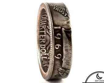 1969 Quarter Coin Ring - 1969 Birthday Gift - 1969 Coin Ring - Liberty Quarter Ring