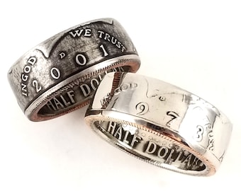 1971-2024 Half Dollar Ring - Kennedy Coin Ring - Mens Ring - Anniversary Gift