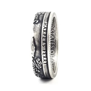Harpers Ferry Quarter Ring - Silver Coin Ring - National Park Quarter Ring - History Buff Gift