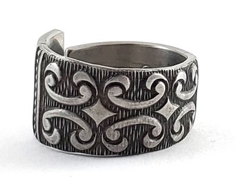 Casa Vista Spoon Ring - Stainless Steel Spoon Ring - Flatware Jewelry - Retro Scroll Pattern Spoon Rings