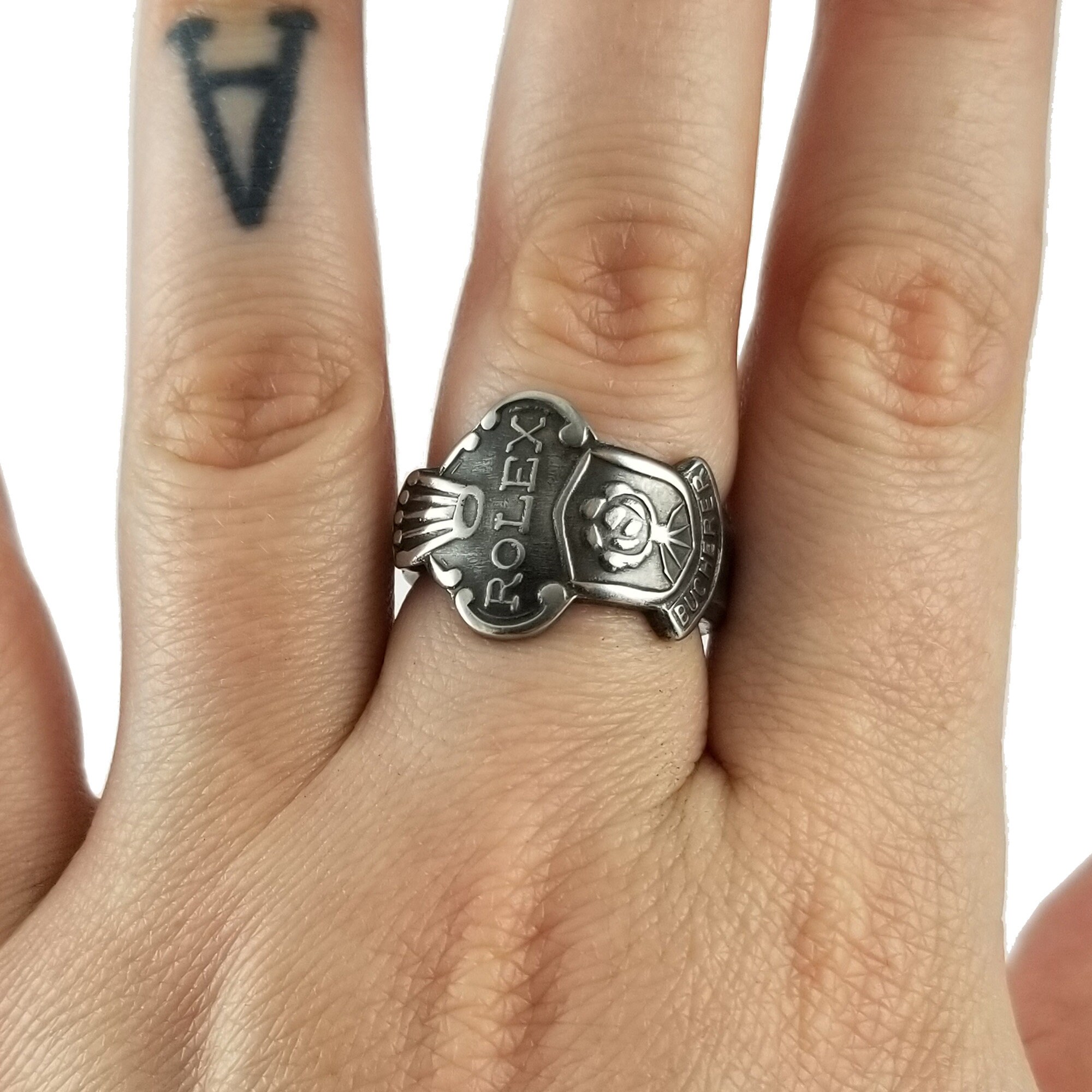 Vintage Rolex Lucerne Spoon Ring Stainless Steel Spoon Ring - Etsy