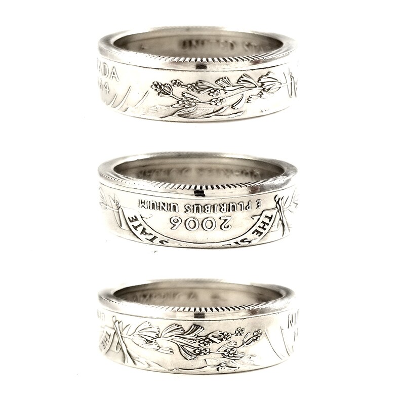 State Quarter Rings Silver Coin Ring 90/% Silver Nevada Coin Ring Matching Rings